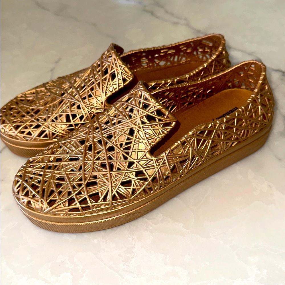 Women's Metallic Gold Slip-On Sneakers
